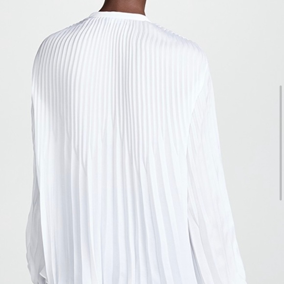 Vince Chevron Pleated Blouse Optic White - Picture 4 of 12